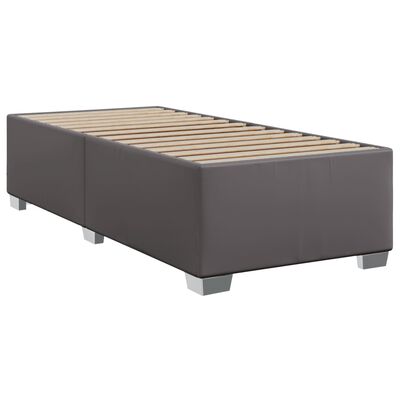 vidaXL Cama box spring con colchón cuero sintético gris 90x190 cm