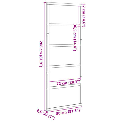 vidaXL Puerta de granero madera maciza pino marrón miel 80x208 cm