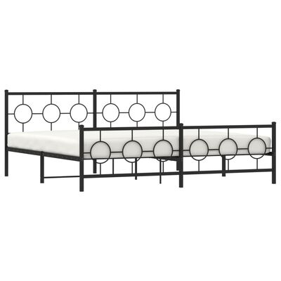 vidaXL Estructura cama sin colchón con estribo metal negro 200x200 cm