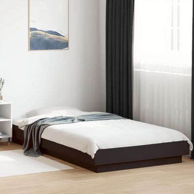 vidaXL Estructura de cama madera de ingeniería negra 90x200 cm