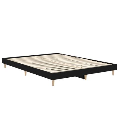 vidaXL Estructura de cama madera de ingeniería negra 135x190 cm