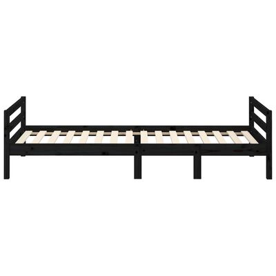 vidaXL Estructura de cama madera maciza de pino negro 90x190 cm