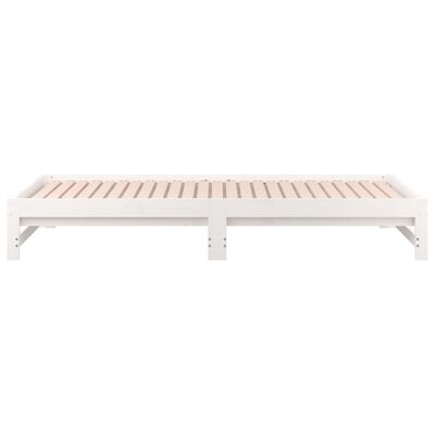 vidaXL Sofá cama extraíble madera maciza de pino blanco 2x(90x200) cm