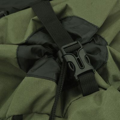 vidaXL Mochila de senderismo tela oxford verde militar 60 l