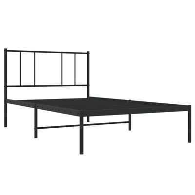 vidaXL Estructura cama sin colchón con cabecero metal negro 90x200 cm