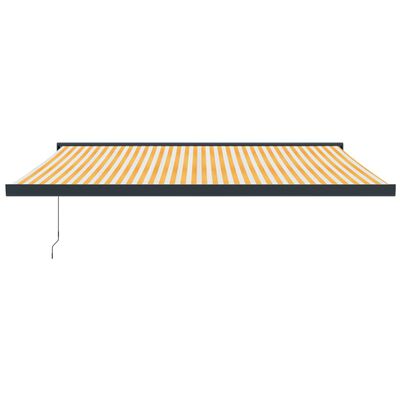 vidaXL Toldo retráctil aluminio y tela amarillo y blanco 4x3 m