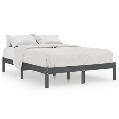 vidaXL Estructura de cama de madera maciza de pino gris 200x200 cm