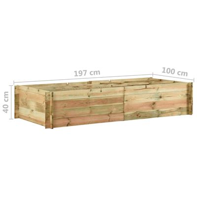 vidaXL Jardinera para verduras madera pino impregnada 197x100x40cm