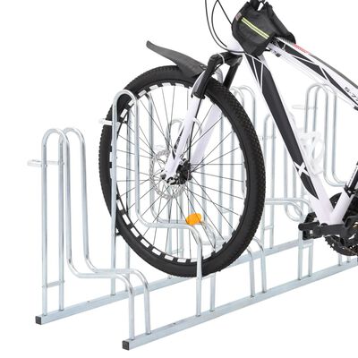 vidaXL Soporte para 6 bicicletas suelo independiente acero galvanizado
