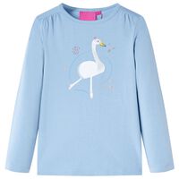 Camiseta infantil de manga larga azul claro 92