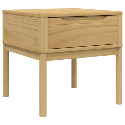 vidaXL Mesita FLORO madera maciza de pino marrón cera 55x55x54 cm