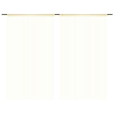 vidaXL Cortinas de flecos 2 piezas 100x250 cm crema