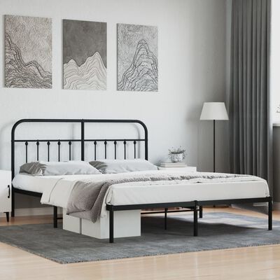 vidaXL Estructura de cama de metal negro 160x200 cm