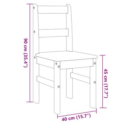 vidaXL Sillas de comedor Panama 2 uds madera pino gris 40x46x90 cm