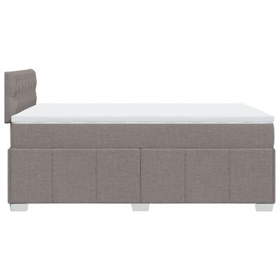 vidaXL Cama box spring con colchón tela gris taupe 120x200 cm