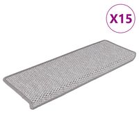 vidaXL Alfombrilla autoadhesiva escalera sisal 15 uds beige 65x21x4 cm