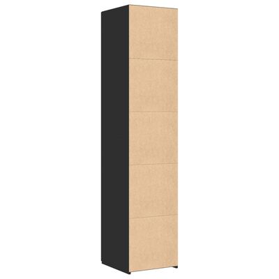 vidaXL Aparador de madera de ingeniería negro 40x42,5x185 cm