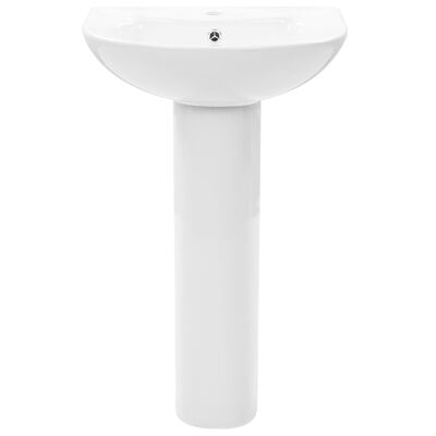 vidaXL Lavabo de pie de cerámica blanco 520x440x190 mm