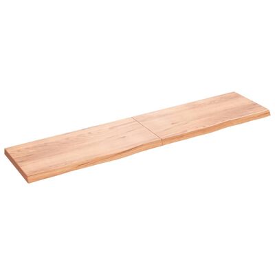 vidaXL Tablero mesa madera roble tratada marrón claro 220x50x(2-6) cm