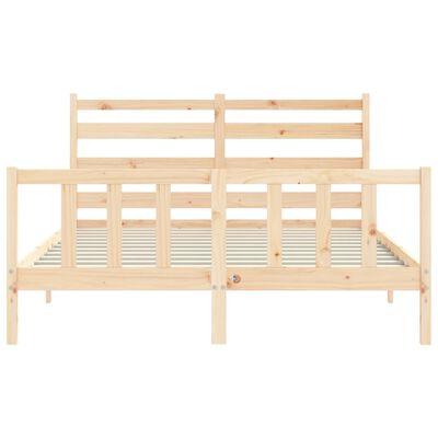 vidaXL Estructura de cama de matrimonio con cabecero madera maciza