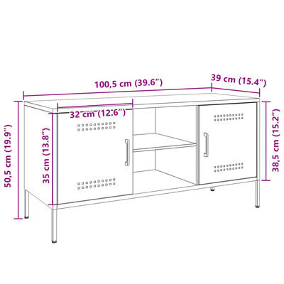 vidaXL Mueble de TV de acero rosa 100,5x39x50,5 cm