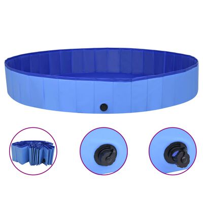 vidaXL Piscina para perros plegable PVC azul 200x30 cm