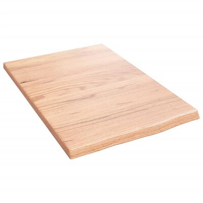 vidaXL Encimera de baño madera maciza tratada marrón claro 40x60x2 cm