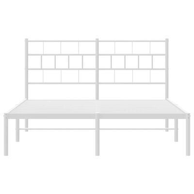 vidaXL Estructura cama sin colchón con cabecero metal blanco 160x200cm