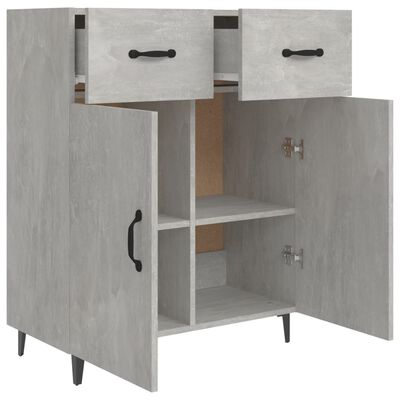 vidaXL Aparador de madera de ingeniería gris hormigón 69,5x34x90 cm