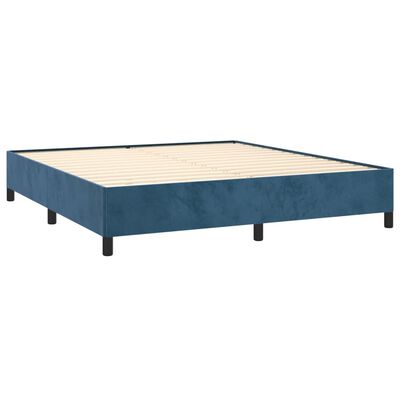 vidaXL Cama box spring con colchón terciopelo azul oscuro 180x200 cm