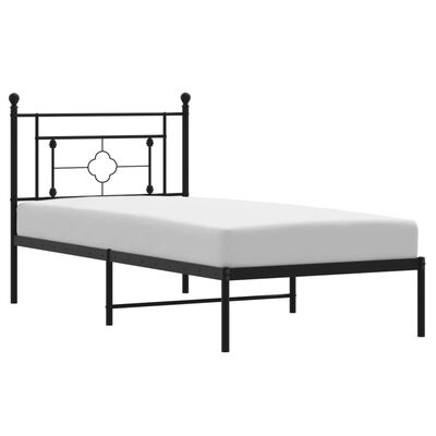 vidaXL Estructura cama sin colchón con cabecero metal negro 100x200 cm