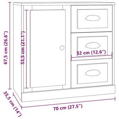 vidaXL Aparadores 3 piezas madera contrachapada gris hormigón