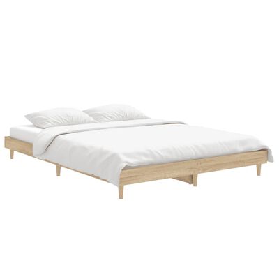 vidaXL Estructura de cama sin colchón madera roble Sonoma 140x190 cm