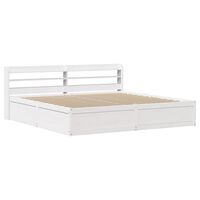 vidaXL Estructura de cama con cabecero madera de pino blanco 200x200cm