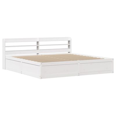 vidaXL Estructura de cama con cabecero madera de pino blanco 200x200cm