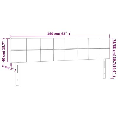 vidaXL Cabeceros 2 unidades de tela negro 80x5x78/88 cm