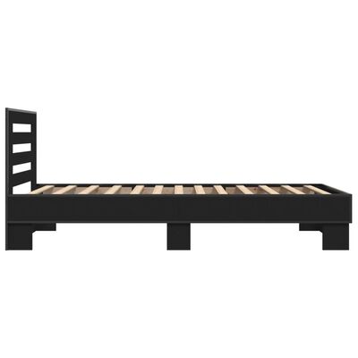 vidaXL Estructura de cama madera de ingeniería y metal negra 75x190 cm