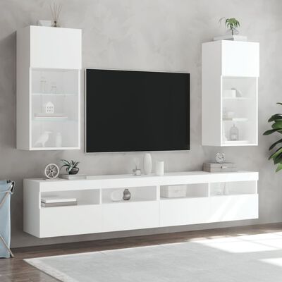 vidaXL Mueble para TV con luces LED blanco 40,5x30x90 cm