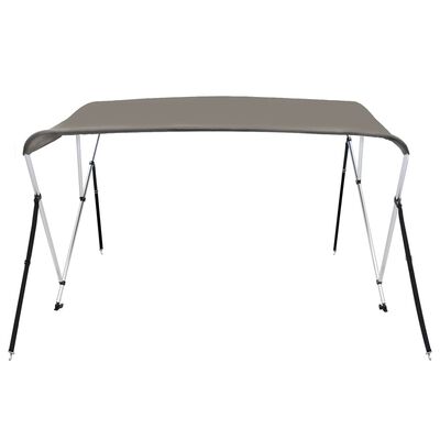 vidaXL Toldo bimini de 3 arcos gris 183x196x137 cm