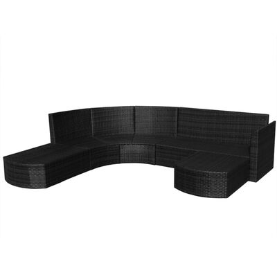 vidaXL Set de muebles de jardín 4 pzas y cojines ratán sintético negro