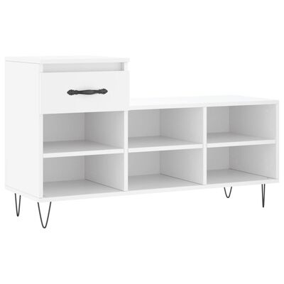 vidaXL Mueble zapatero madera contrachapada blanco 102x36x60 cm