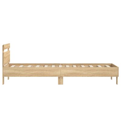 vidaXL Estructura cama con cabecero sin colchón roble Sonoma 90x190 cm