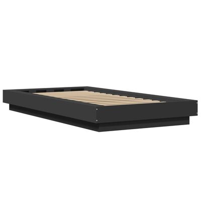 vidaXL Estructura de cama madera de ingeniería negra 100x200 cm