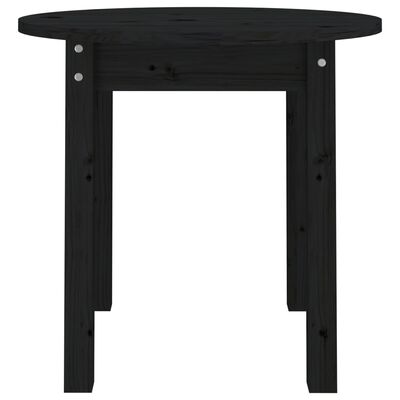 vidaXL Mesa de centro madera maciza de pino negro Ø 45x40 cm