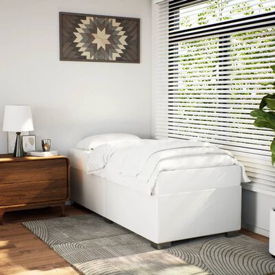 vidaXL Estructura de cama sin colchón cuero sintético blanco 80x200 cm