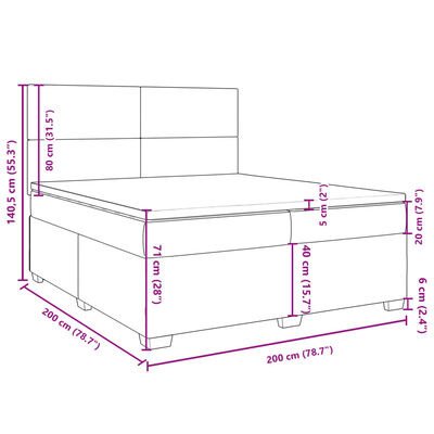 vidaXL Cama box spring con colchón terciopelo verde oscuro 200x200 cm