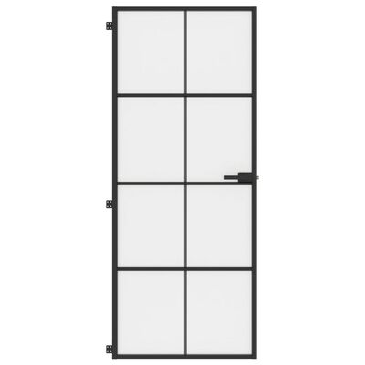 vidaXL Puerta interior delgada negra vidrio y aluminio 83x201,5 cm