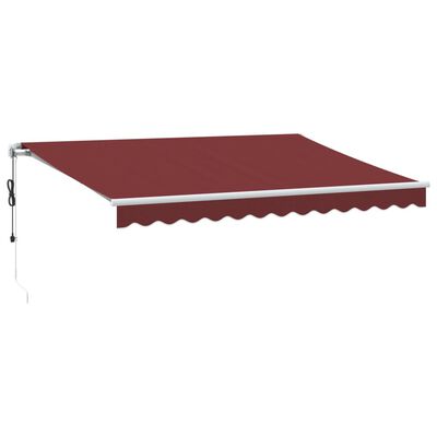 vidaXL Toldo retráctil automático con luces LED burdeos 350x250 cm