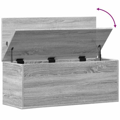 vidaXL Caja de almacenaje madera de ingeniería gris Sonoma 90x35x35 cm