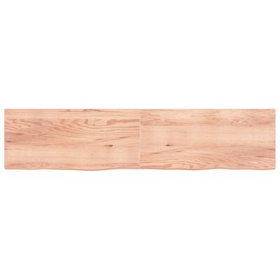 vidaXL Estante pared madera roble tratada marrón claro 220x50x(2-4) cm